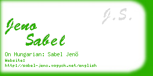 jeno sabel business card